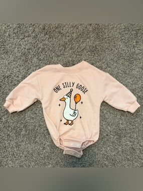 One Silly Goose Pink Baby One-Piece Bodysuit